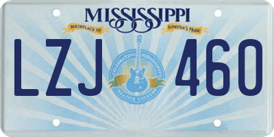 MS license plate LZJ460