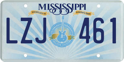 MS license plate LZJ461