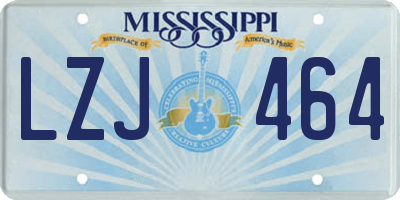 MS license plate LZJ464