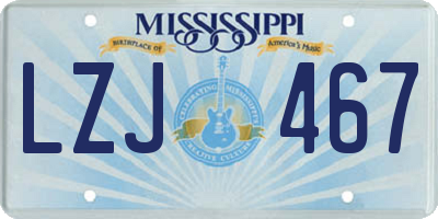 MS license plate LZJ467