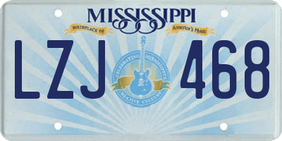 MS license plate LZJ468