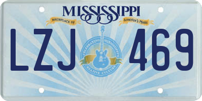 MS license plate LZJ469