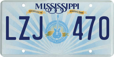 MS license plate LZJ470
