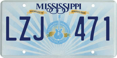 MS license plate LZJ471