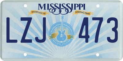 MS license plate LZJ473