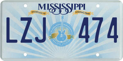MS license plate LZJ474