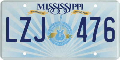 MS license plate LZJ476