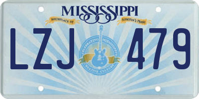 MS license plate LZJ479