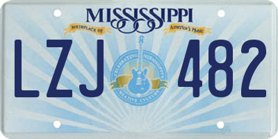 MS license plate LZJ482