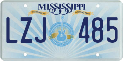MS license plate LZJ485