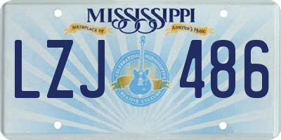 MS license plate LZJ486