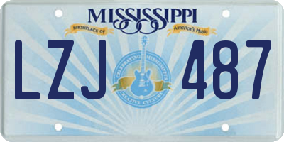 MS license plate LZJ487