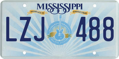MS license plate LZJ488