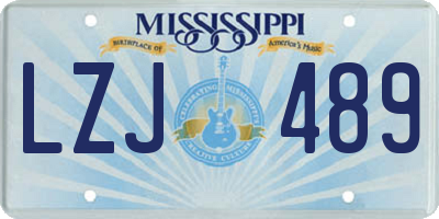 MS license plate LZJ489