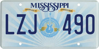 MS license plate LZJ490