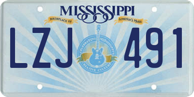 MS license plate LZJ491