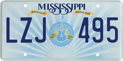 MS license plate LZJ495