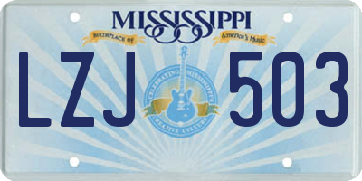 MS license plate LZJ503