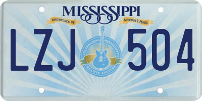 MS license plate LZJ504