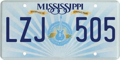 MS license plate LZJ505