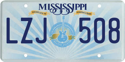 MS license plate LZJ508