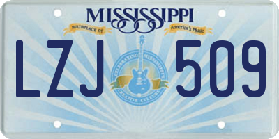 MS license plate LZJ509