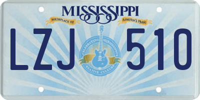 MS license plate LZJ510