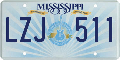 MS license plate LZJ511