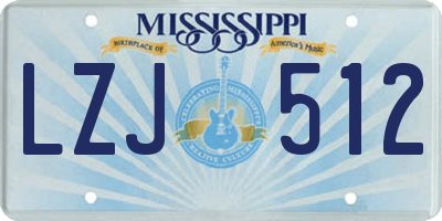 MS license plate LZJ512