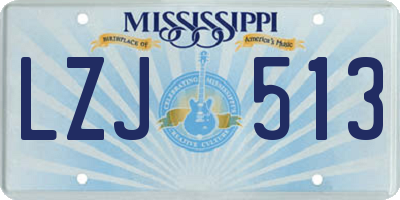 MS license plate LZJ513