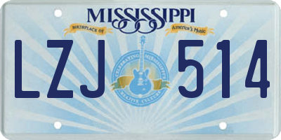 MS license plate LZJ514