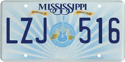 MS license plate LZJ516