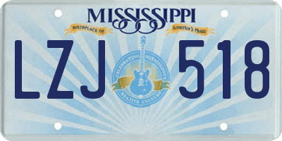 MS license plate LZJ518
