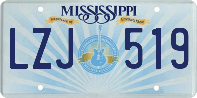 MS license plate LZJ519