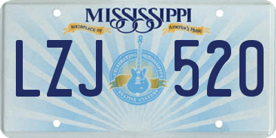 MS license plate LZJ520