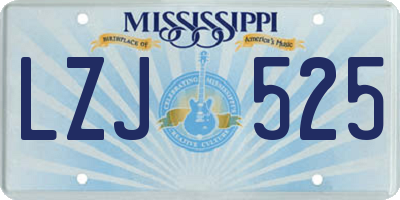 MS license plate LZJ525