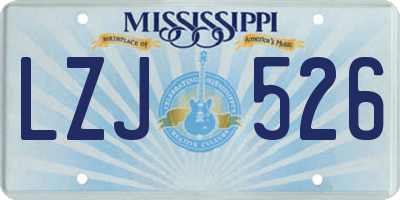 MS license plate LZJ526