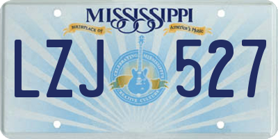 MS license plate LZJ527