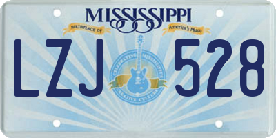 MS license plate LZJ528