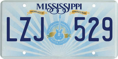 MS license plate LZJ529