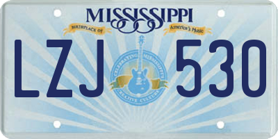 MS license plate LZJ530
