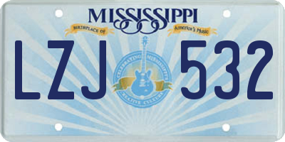 MS license plate LZJ532