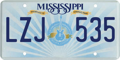 MS license plate LZJ535