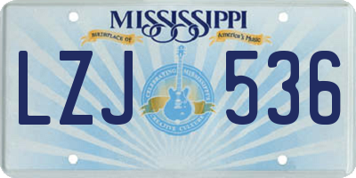 MS license plate LZJ536