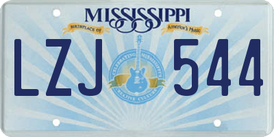 MS license plate LZJ544