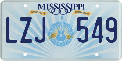 MS license plate LZJ549