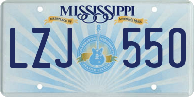 MS license plate LZJ550