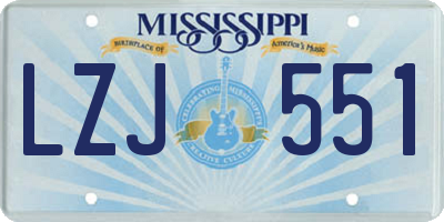MS license plate LZJ551