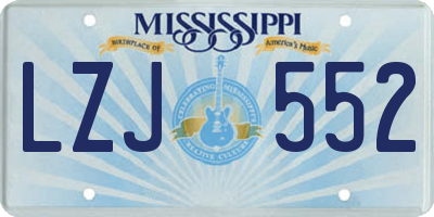 MS license plate LZJ552