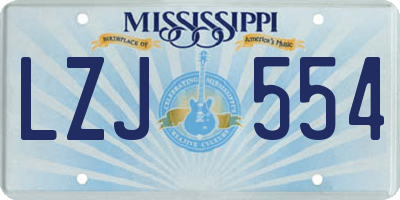 MS license plate LZJ554